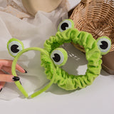 Lianfudai Funny Frog Makeup Headband Wide-brimmed Elastic Hairbands Cute Girls Hair Bands Women Hair Accessories Girls Hairband