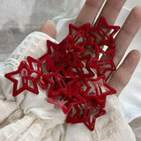 Lianfudai 1/20pcs Red Star Hairpin Girl Cute Bobby Pin Hair Clip Fashion Pentagram Hairslide Women Ins Water Drop BB Clip Y2K Accessories