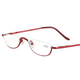 Lianfudai New Half Moon Metal Spring Hinge Reading Glasses Half Frame Ultra Light Resin Eyeglasses Vision Care +1.00~+4.0 Diopter