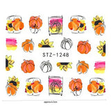 Lianfudai 5pcs Halloween Pumpkins Nail Art Water Decals Stickers Mummy Ghost Fake Nail Accessories DIY Nail Stickers Spiders Web