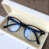 Lianfudai Men Women Finished Myopia Glasses Vintage Oval Frame Blue Light Blocking Eyeglasses Nearsighted Glasses Minus