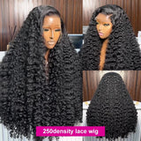 Lianfudai 250 Density 13x4 13x6 HD Loose Deep Wave Human Hair Wigs 30 inch Water Curly 360 Lace Front Human Hair Wigs For Women