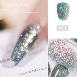 Lianfudai 24 Colors High Density Glitter Nail Gel Polish Explosive Flash Nail Art Gel Varnish Sparkling UV Soak Off Gel Lacquer