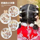 Lianfudai 10PCS New Girls Cartoon Aniamls Flowers Small Elastic Hair Bands Children Cute Lovely Hair Tie Rubber Bands Kid Hair Accessories