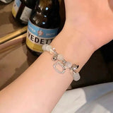 Lianfudai Beaded Bracelet for Girls Women Anime Jewelry Accessories Cute Trend Crystal Y2k Bracelets Kids Birthday Gift