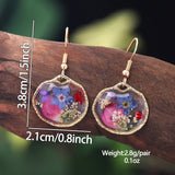 Lianfudai Fashion Geometric Clear Resin Flower Drop Earrings for Women Accessories New Trendy Gold Color Earring Party Jewelry Gift