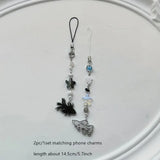 Lianfudai Handmade Betta Fish Matching Phone Charms Black White