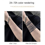 Lianfudai Geometric Totem Ring Herbal Juice Tattoo Stickers Waterproof Semi-permanent Arm Lasting Art Male Fake Tattoo Decal Faux Tatouage