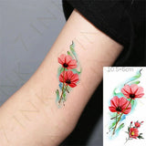 Lianfudai New Waterproof Temporary Tattoo Sticker Body Makeup Flame Finger Tattoos Smiley Black Square Rose Flower Art Flash Fake