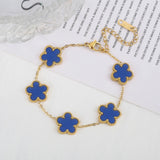 Lianfudai Color jewelry clover stainless steel new plant five-leaf flower bracelet hot jewelry jewelry gifts for women