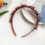 Lianfudai 2024 New Double Band Headbands for Women Hairstyle Fashion Non-Slip Hair Bands with Clips  Bezel Hair Hoop Hair Headwear