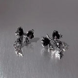 Lianfudai Y2K Bowknot Zircon Stud Earrings for Women Fashion Korean Silver Color Pink Crystal Personality Earring Girl Party Jewelry Gifts