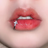 Lianfudai Stainless Steel Lip Ring Hinged Star Bites Piercing Nose rings Earrings Spicy Girl Heart Vertical Labret Piercing Body Jewelry