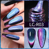 Lianfudai 7ML Ocean Blue Cat Magnetic Gel Nail Polish Sparkling Glimmer Gel Polish Semi Permanent UV Magnet Gel Varnish Nail Art