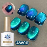 Lianfudai 10ml Auroras Blue Cat Magnetic Gel Nail Polish for Winter Nails Jelly Glass Water Light Varnis Semi Permanent Nail