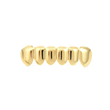 Lianfudai 18kGold Plated Hippop Teeth Fashiona Personality Halloween Tiger Teeth Vampire Smooth Tooth Decoration Golden Silver Punk Teeth