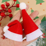 Lianfudai 1/2pcs Christmas Hair Clip Xmas Hat Hair Clips Santa Cap Duckbill Clips Cute Mini Hat Hair Barrettes Holiday Hair Accessories