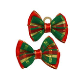 Lianfudai 50pcs Christmas Dog Bowknot Cat Hair Bows with Rubber Band Santa Claus Decoration Small Dog Pet Accessories