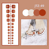 Lianfudai 24P Acrylic Toenails Tips Bright Faced Press On Nails Art Removable Fake Toenails With Glue Full Cover Artificial Toe False Nail