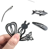 Lianfudai 10/6Pcs Y2K Style Women Barrette Headwear Simple Black Hairpins Girls BB Clips Headdress Barrettes Bobby Pin Hair Accessories