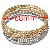 Lianfudai 7PCs/Set New Fashion Roman style Stainless Steel Bangle gold color Lover Charm Bracelet for Women Brand Gold Wide Cuff Bangle