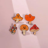 Lianfudai Horror Mushroom Enamel Pins Halloween Pumpkin Ghost Brooches Lapel Backpack Badges Punk Gothic Jewelry Gift For Kids Friends