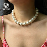 Lianfudai Elegant Classic Jewelry 8-16mm Large Shell Pearl Necklace for Women 40-135CM Length