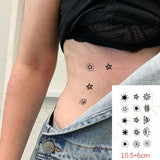 Lianfudai New Waterproof Temporary Tattoo Sticker Body Makeup Flame Finger Tattoos Smiley Black Square Rose Flower Art Flash Fake