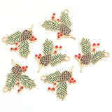 Lianfudai 6pcs/lot Dripping Oil Enamel Christmas Charms Alloy House Snowman Bell Tree Pendant For DIY Jewelry Making Necklaces Earrings