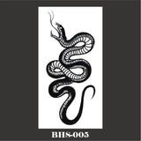 Lianfudai Black Snake Temporary Tattoo Stickers for Women Men Body Waist Lating Waterproof Fake Tattoo Dark Wine Big Size Snake Tattoo New