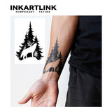 Lianfudai wolf in the forest Temporary Tattoo,Lasts To 15 Days New Technology Magic Waterproof Semi Permanent Sticker.