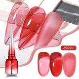 Lianfudai AS Jelly Gel Nail Polish Red Crystal Translucent Dull Color Nail Art Gel Semi Permanent Varnish Soak Off UV LED Gel Polish