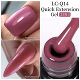 Lianfudai 7ML Quick Extension Gel Nail Polish Gold Foils Glitter Polish Vernis Semi Permanent UV Gel Nail Art Soak Off Hard Gel