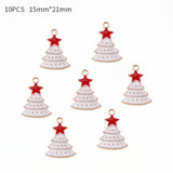 Lianfudai 10Pcs Enamel Christmas Charms Alloy Snowflakes Angel Pendants for Jewelry Making Necklace Earrings DIY Tree Decor Bracelet