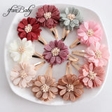 Lianfudai Fashion Flower BB Hair Clips Pin Headwear For Baby Kids Girl Hair Accessories 2 PCS/SET