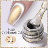 Lianfudai  Mint Green Color Cat Magnetic Gel Nail Polish Sparkle Glitter Gel Varnis Semi Permanent 10ml for Summer Manicure DIY