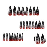 Lianfudai 24pcs Halloween 3D Three Dimensional False Nails Blending Nail Art Press On Nails For Women and Girls Nail Art Salon wholesale