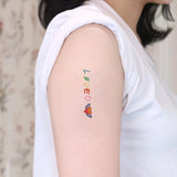 Lianfudai 6pcs New Cartoon Pattern Colored Flower Heart Temporary Tattoo Stickers Waterproof Magic Tattoo Disposable Tattoo Stickers