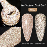 Lianfudai 7ml Metallic Gel Nail Polish Red Chrome Mirror Effect Thread Shell Nail Gel Quick Dry Semi Permanent UV Gel Nail Art