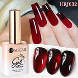 Lianfudai 15ml Wine Cherry Red Jelly Gel Nail Polish Christmas Nails Art Gel Polish Translucent Nail Gel for Winter Manicure Art