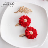 Lianfudai Fashion Flower BB Hair Clips Pin Headwear For Baby Kids Girl Hair Accessories 2 PCS/SET