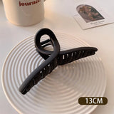 Lianfudai Large Black Hair Clip for Women Fashion French Elegant Hairgrips Korean Letter Hair Claw Clips Girls Hairpins Hair Accessories