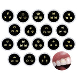 Lianfudai 3pcs/Box Dental Metal Tooth Gems Ornaments Beauty Diamond Teeth Gems  Tooth Jewelry Decoration Material