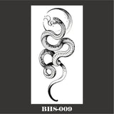 Lianfudai Black Snake Temporary Tattoo Stickers for Women Men Body Waist Lating Waterproof Fake Tattoo Dark Wine Big Size Snake Tattoo New