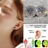 Lianfudai Acupressure Slimming Earrings Delicate Weight Loss Stud Earrings for Women Cubic Zirconia Versatile Lymphatic Earring Jewelry