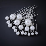 Lianfudai Fashion Metal U Shape Pearl Hairpin Clips Wedding Bridal Updo Ornaments Ancient Costume Modeling Hair Jewelry Accessories Gifts