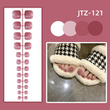 Lianfudai 24P Acrylic Toenails Tips Bright Faced Press On Nails Art Removable Fake Toenails With Glue Full Cover Artificial Toe False Nail