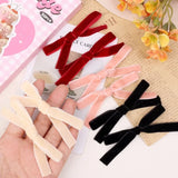 Lianfudai Velvet Bowknot Ribbon Hairpin For Girls Fashion Retro Lolita Cute Small Hair Clip Bobby Pin Barrettes Women Headwear Accessories