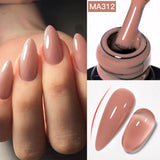 Lianfudai  7ml Dark Nude Rubber Base Gel Nail Polish Semi Permanent UV Gel LED Nail Art Varnish For Nails Manicure DIY Design