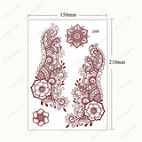 Lianfudai Henna Tattoo Stickers for Legs Waterproof Temporary Tattoos Women Mehndi Design Instant Fake Tattoo for Hand Sleeve Body Hena